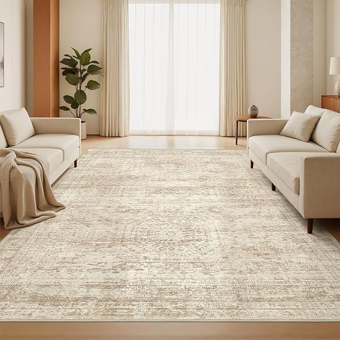 5x7 Area Rugs for Living Room, Large Washable Rug, Dining Room, Low Pile by Restydon
