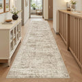 Soalmost Washable Runner Rug 2'6"x8' Kitchen Hallway Runners Brown | Soft by Soalmost