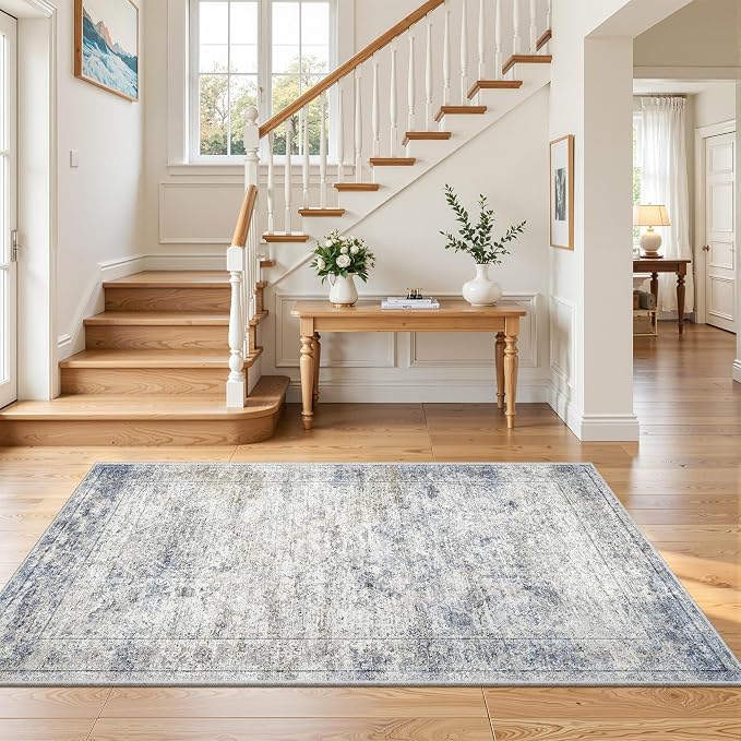 3x5 Rug for Entryway, Washable Area Rug, Living Room, Dining Room, Neutral Rug - Image 4