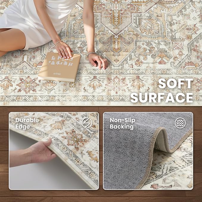 6x9 Area Rugs for Living Room, Large Washable Rug, Dining Room, Low Pile - Image 6