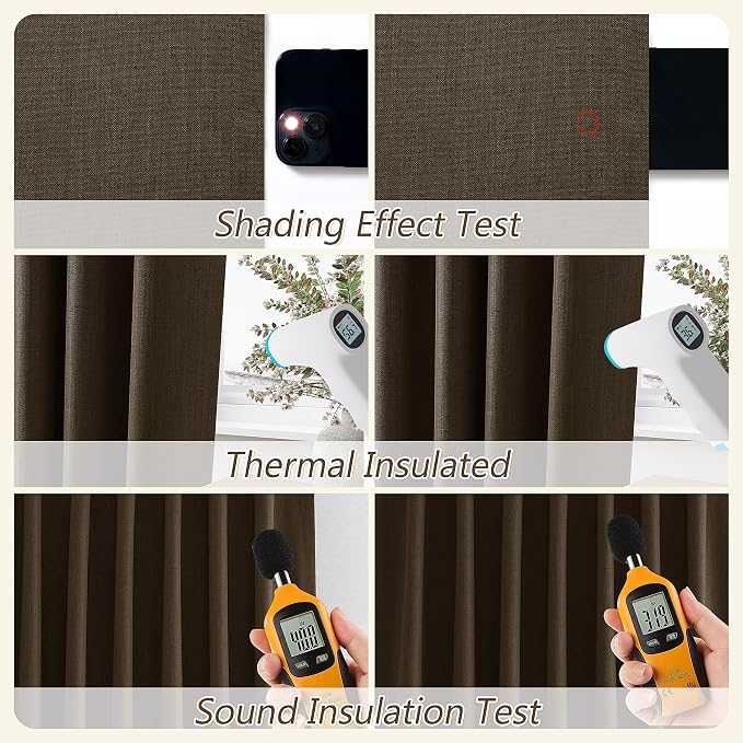 100% Blackout Curtains 120 Inch Length 2 Panels Set - Image 5