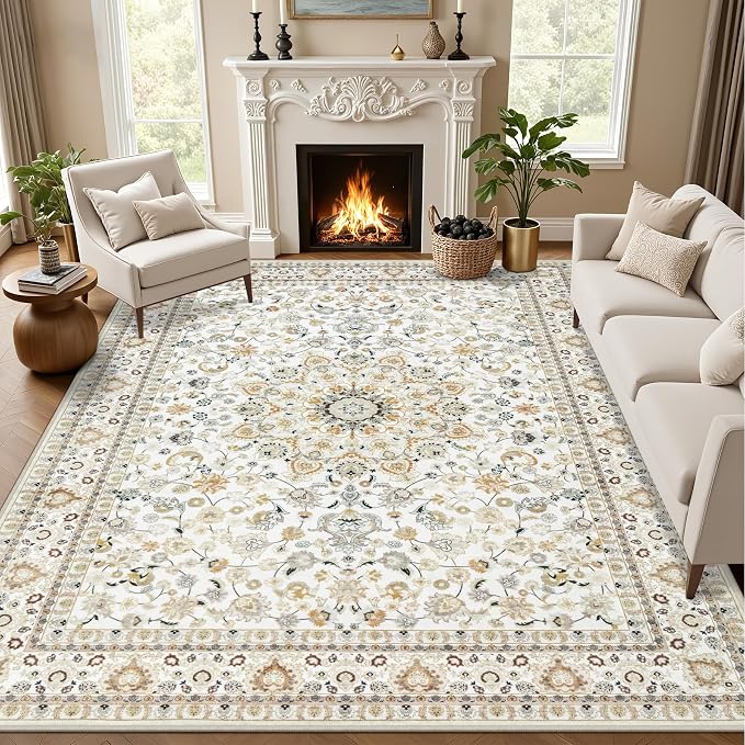 3x5 Area Rugs Living Room: Washable Vintage Rug by EXPEDIX