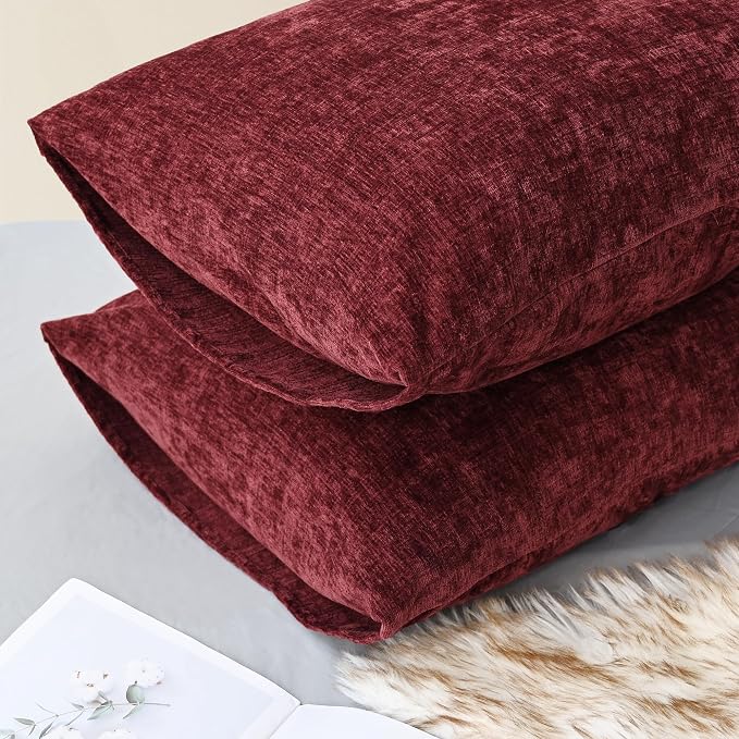 CaliTime Decorative Standard Throw Pillow Covers 26 X 20 Inches Burgundy | Pack - Image 4
