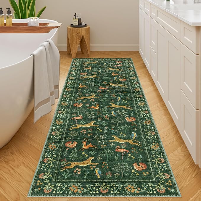 DUKINO 2x10 Kitchen Runner Rug, Soft Non Slip Animal Washable Rug, Non-Shedding - Image 8