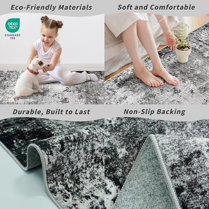 4x10 ft Extra Wide Hallway Rug – Non-Slip Washable Large Carpet Runner - Image 5