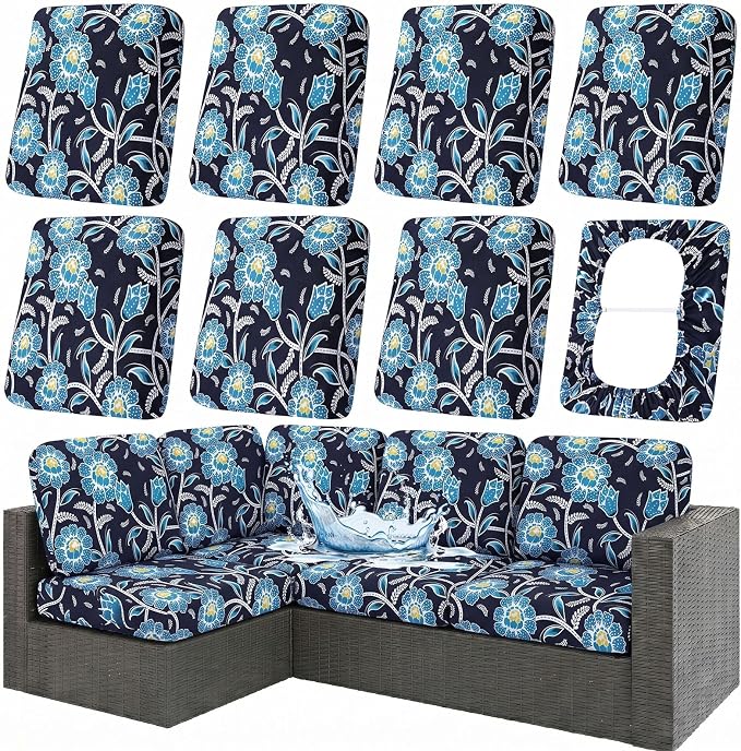 Waterproof Outdoor Cushion Covers, Stretch Patio Slipcovers | UV Resistant by hyha