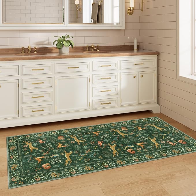 DUKINO 2x5 Rug for Hallway, Washable Animal Runner Rug Non Slip, Stain Resistant - Image 4