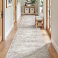 2x12 Runner Rug Non Slip, Washable Hallway Runner Rug, Taupe | Long Neutral Rugs by Restydon