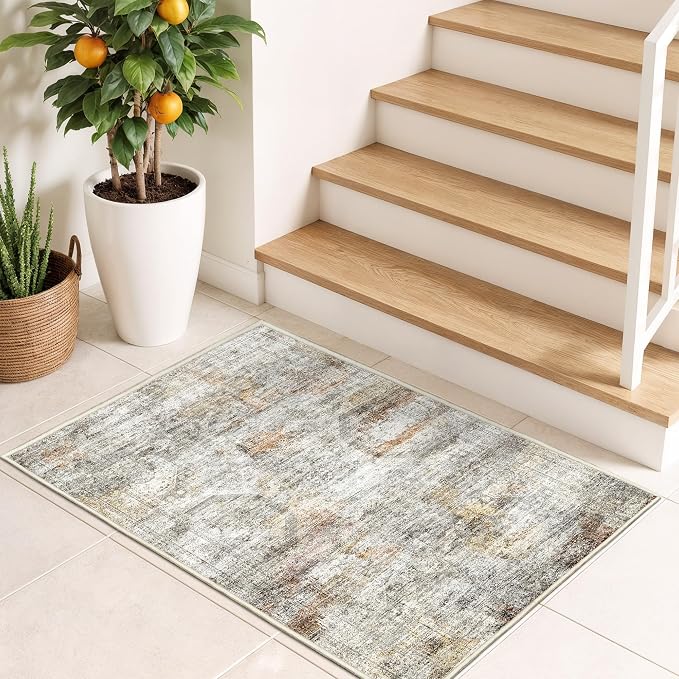 2x3 Rug Non Slip, Small Washable Entryway Rug, Runner - Image 3