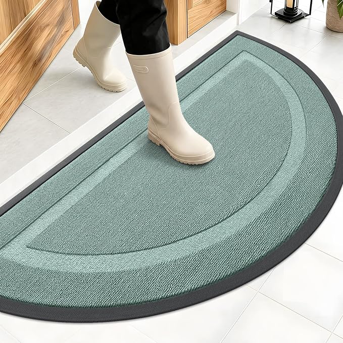 OLANLY Half Circle Front Door Mat Outside 47x23 All-Season Rubber Doormat | by OLANLY