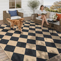 Lahome Checkered Easy Jute 5x7 Area Rugs, Washable Outdoor Patio Rug by Lahome