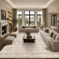 Schweek 10x14 Washable Large Area Rug Beige Neutral Vintage Distressed Rugs | by Schweek