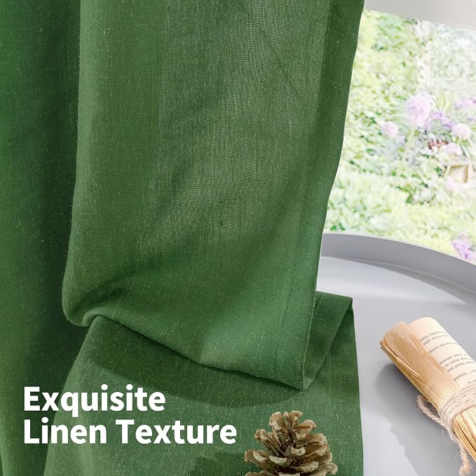 YoungsTex Forest Green Linen Curtains - Image 7