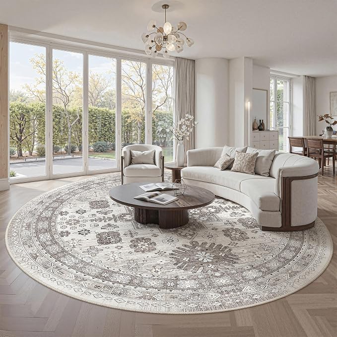 Round Rug 8ft, Circle Rug for Dining Room Table, Dining Room, Nursery Room - Image 4