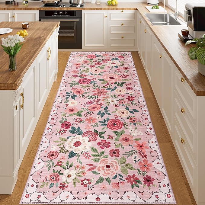 DUKINO 3x8 Kitchen Runner Rug, Washable Rug by DUKINO