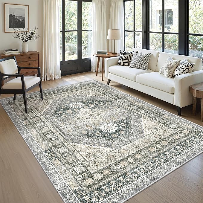 6x9 Area Rugs for Living Room, Large Washable Rug, Wheat | Rugs for Bedroom - Image 4