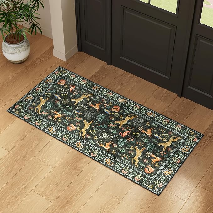 DUKINO 2x4 Rug for Entryway, Animal Washable Runner Rug for Kitchen, Low Pile - Image 6