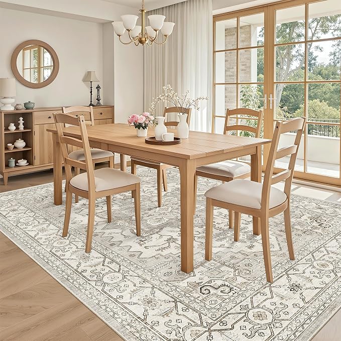 Madane 5x7 Area Rugs for Living Room, Non-Slip Washable Rug, Soft Low Pile - Image 3
