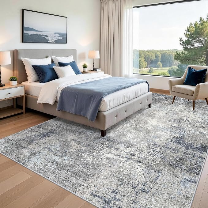 10x14 Area Rug for Living Room, Washable Modern Abstract Rug, - Image 4