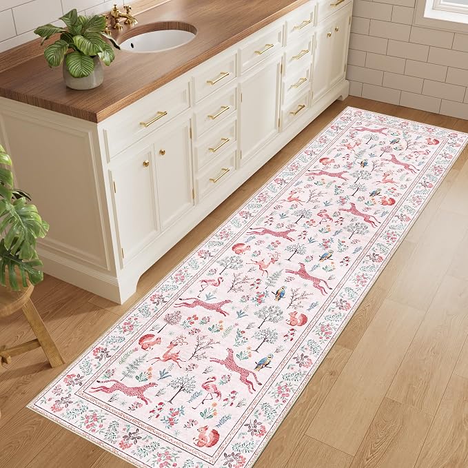 DUKINO 2.6x8 Rug for Hallway, Washable Kitchen Runner Rug Non Slip, Stain - Image 3