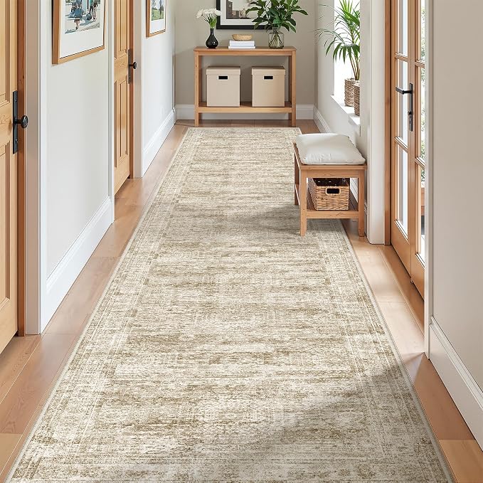 2'6 x 12' Runner Rug Non Slip, Washable Kitchen Rugs, Living Room, Long Rug - Image 5
