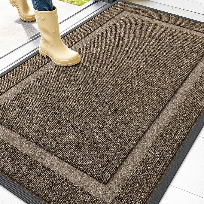 OLANLY Front Door Mat Outside 47x32, All-Season Heavy-Duty Rubber Doormat | by OLANLY