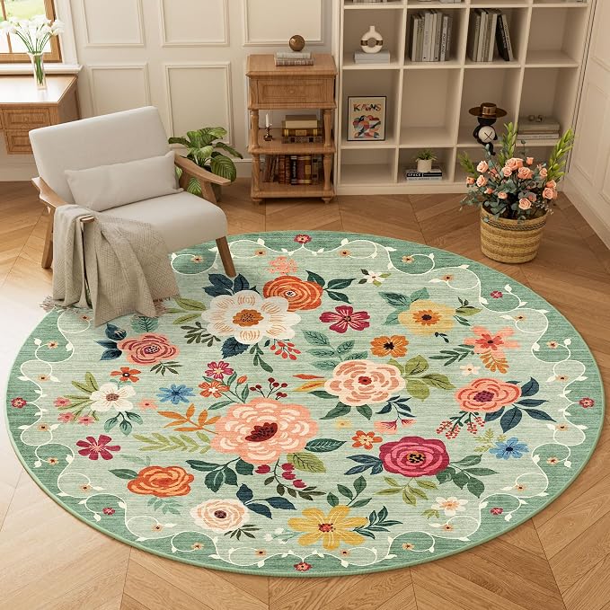 DUKINO 6ft Round Rug, Soft Washable Circle Rug - Image 3