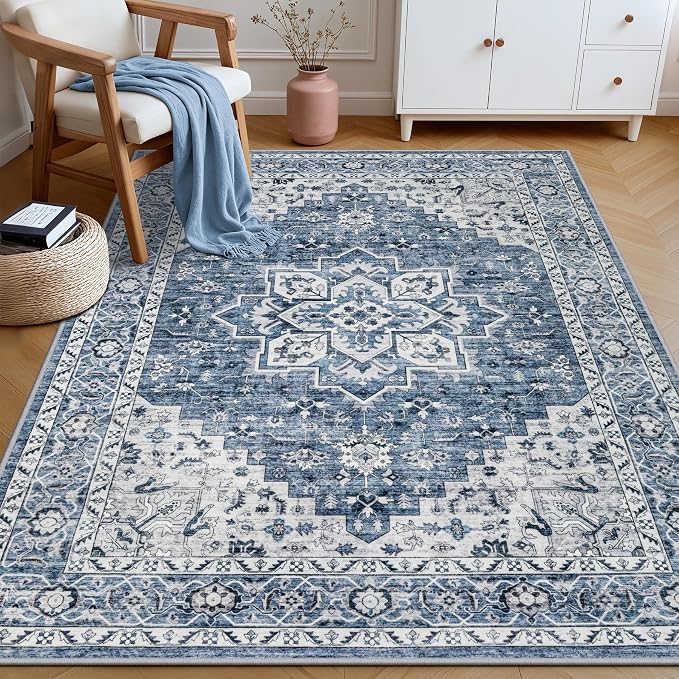 3x5 Area Rugs Living Room: Washable Vintage Rug - Image 4