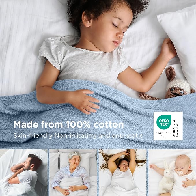 Bedsure GentleSoft 100% Cotton Blanket King Size - Image 2