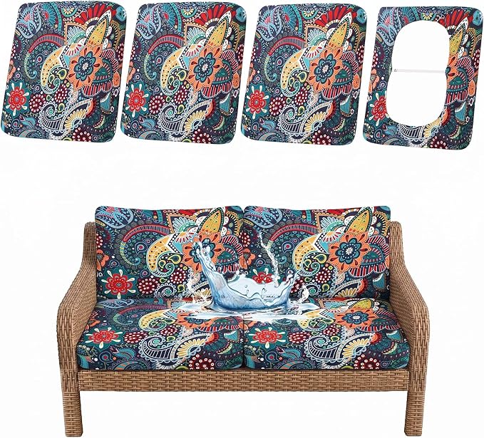 Waterproof Outdoor Cushion Covers, Stretch Patio Slipcovers | UV Resistant by hyha