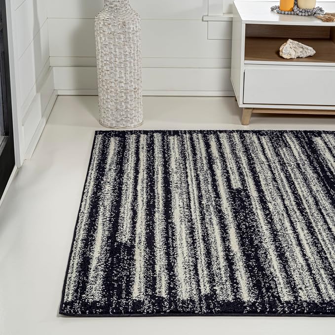 JONATHAN Y Khalil Modern Berber Stripe Black/Cream Indoor Area Rug, Contemporary - Image 3