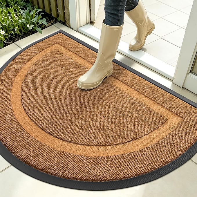 OLANLY Half Circle Front Door Mat Outside 35x23 All-Season Rubber Doormat | by OLANLY