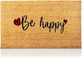 Coir Welcome Mat, Be Happy, 17 x 29 in | 100% Natural Coir, Anti-Shedding by AmaruDoorMats