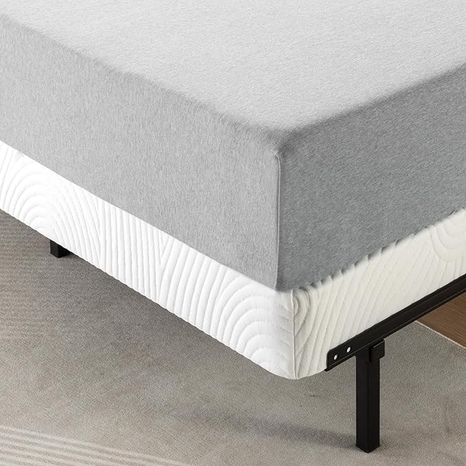 ZINUS 4 Inch Box Spring with Cover, No Assembly Mattress Foundation, Sturdy Metal Structure, Queen, White