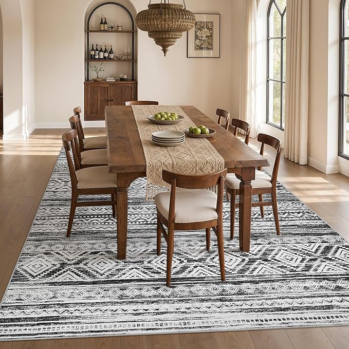 cotiled Boho 10x12 Area Rug for Living Room: Large Moroccan Washable Rug | - Image 6