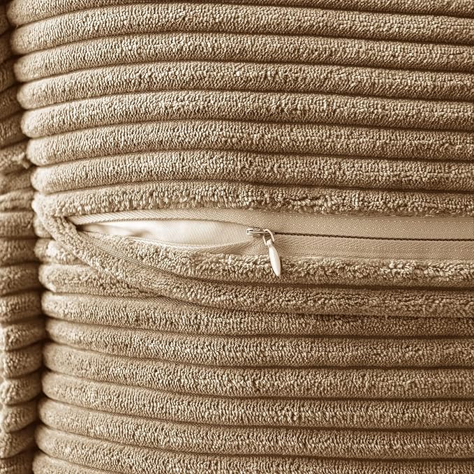 MIULEE Decorative Euro Sham Throw Pillow Covers 22x22 Inch Khaki 2 Pack | Boho - Image 4