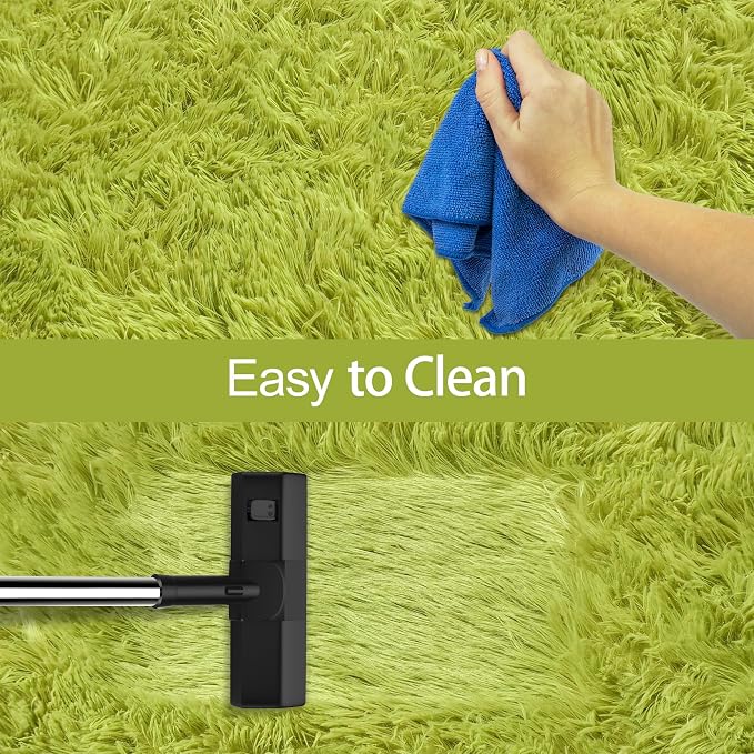 Green Runner Rug for Bedroom Green 2x5ft Fluffy Area Rug Bedside Runner Rug for - Image 7