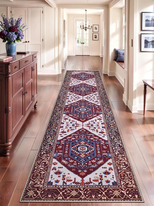 SERISSA 2'6"x12' Washable Non Slip Boho Runner Rug by SERISSAHomeDecorCollection