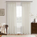 Pinch Pleated Sheer Natural Cream Flax Linen Blend Curtains 108 Inches Long | by Twodrapes