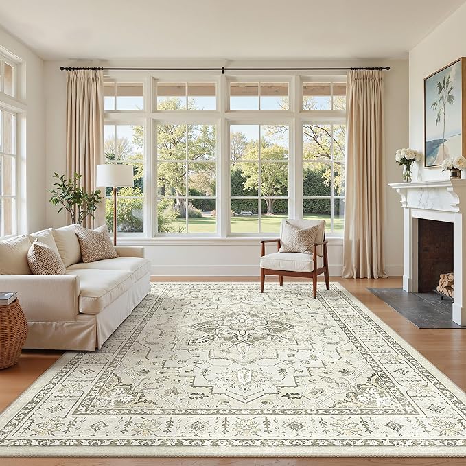 5x7 Area Rugs for Living Room, Large Washable Rug, Dining Room, Low Pile - Image 4