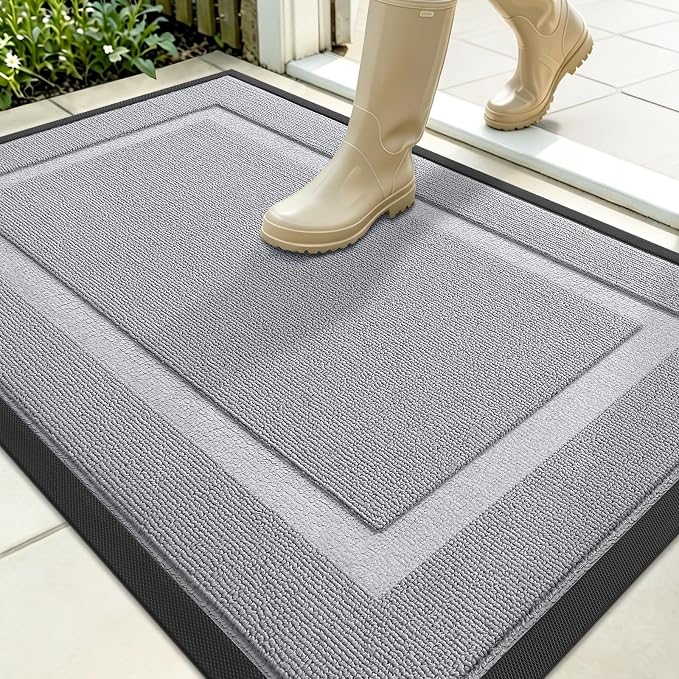 OLANLY Front Door Mat Outside 35x23, All-Season Heavy-Duty Rubber Doormat | by OLANLY