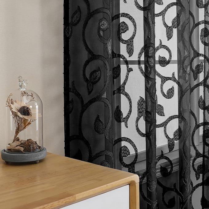 Furman Sheer Black Curtains 90 inches Long - Image 5