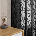 Furman Sheer White Curtains, 45 Inch Length 2 Panels Set, Airy Jacquard Clip by OWENIE