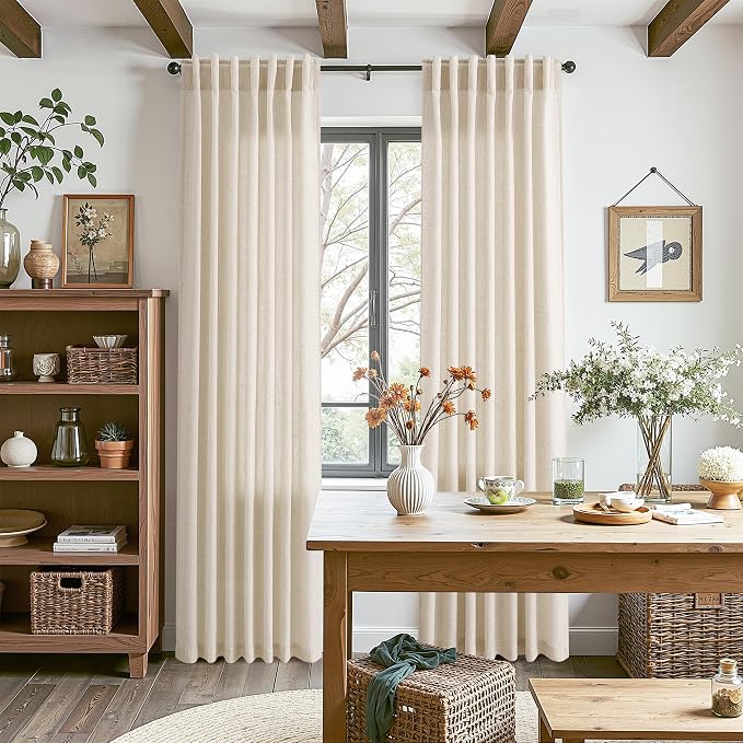 Linen Curtains 84 Inch Length 2 Panels Set - Image 7
