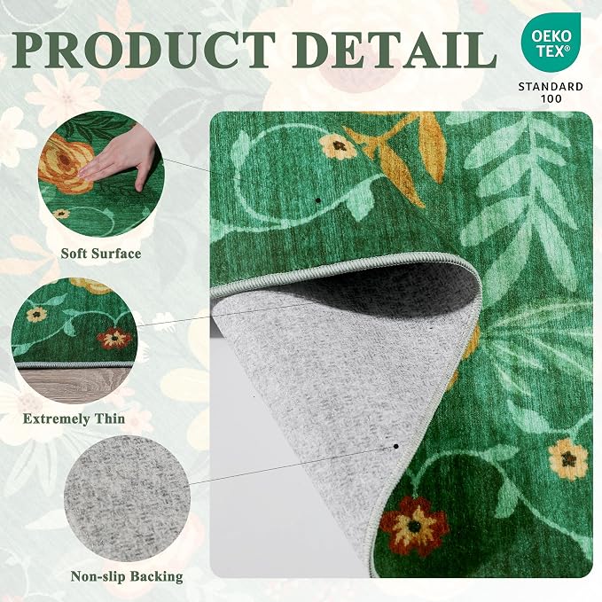 DUKINO 2.6x8 Runner Rug, Washable Rug - Image 5
