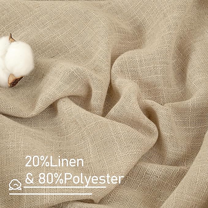 Linen Curtains 63 Inch for Bedroom Light Filtering Panels 60 x 63 Inch - Image 2