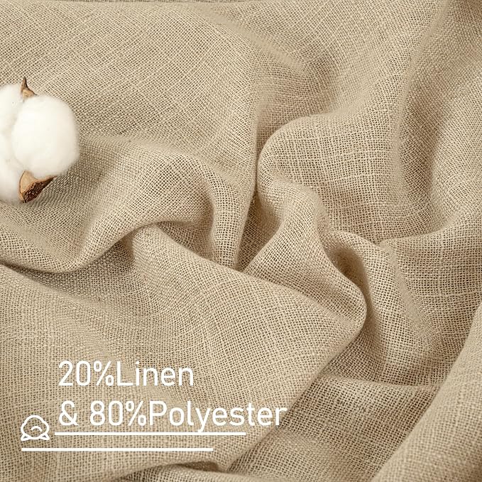 Linen Blended Window Curtains 63 inch Length - Image 2