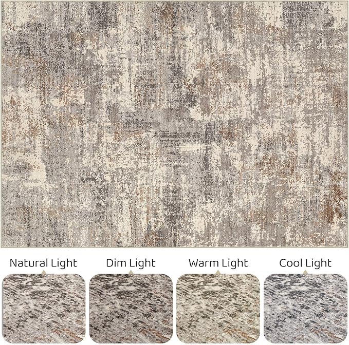 LOONGRUG 7x10 Area Rug Washable Large Neutral Modern Living Room Rugs | - Image 9