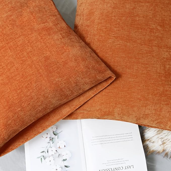 CaliTime Fall Decorative Throw Pillow Covers 26 X 20 Inches Burnt Orange | Pack - Image 6