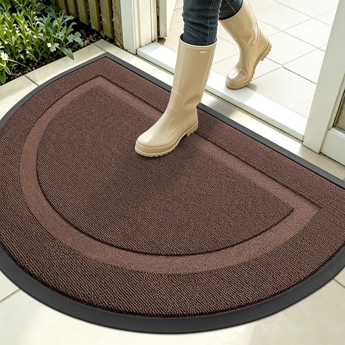 OLANLY Half Circle Front Door Mat Outside 35x23 All-Season Rubber Doormat | by OLANLY